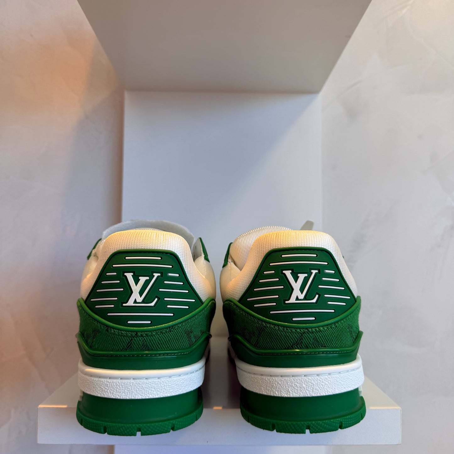 Louis Vuitton Trainer Green Monogram Denim White (Pronta Entrega)