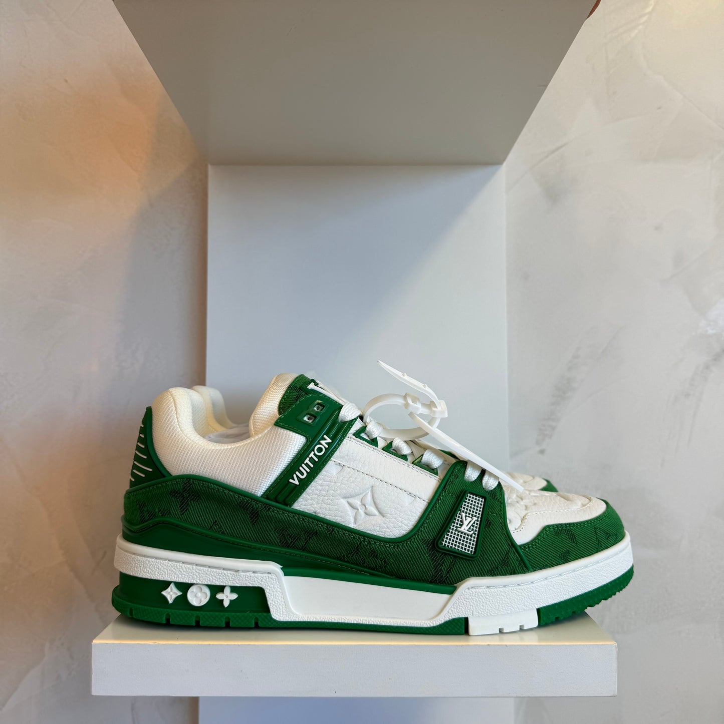 Louis Vuitton Trainer Green Monogram Denim White (Pronta Entrega)