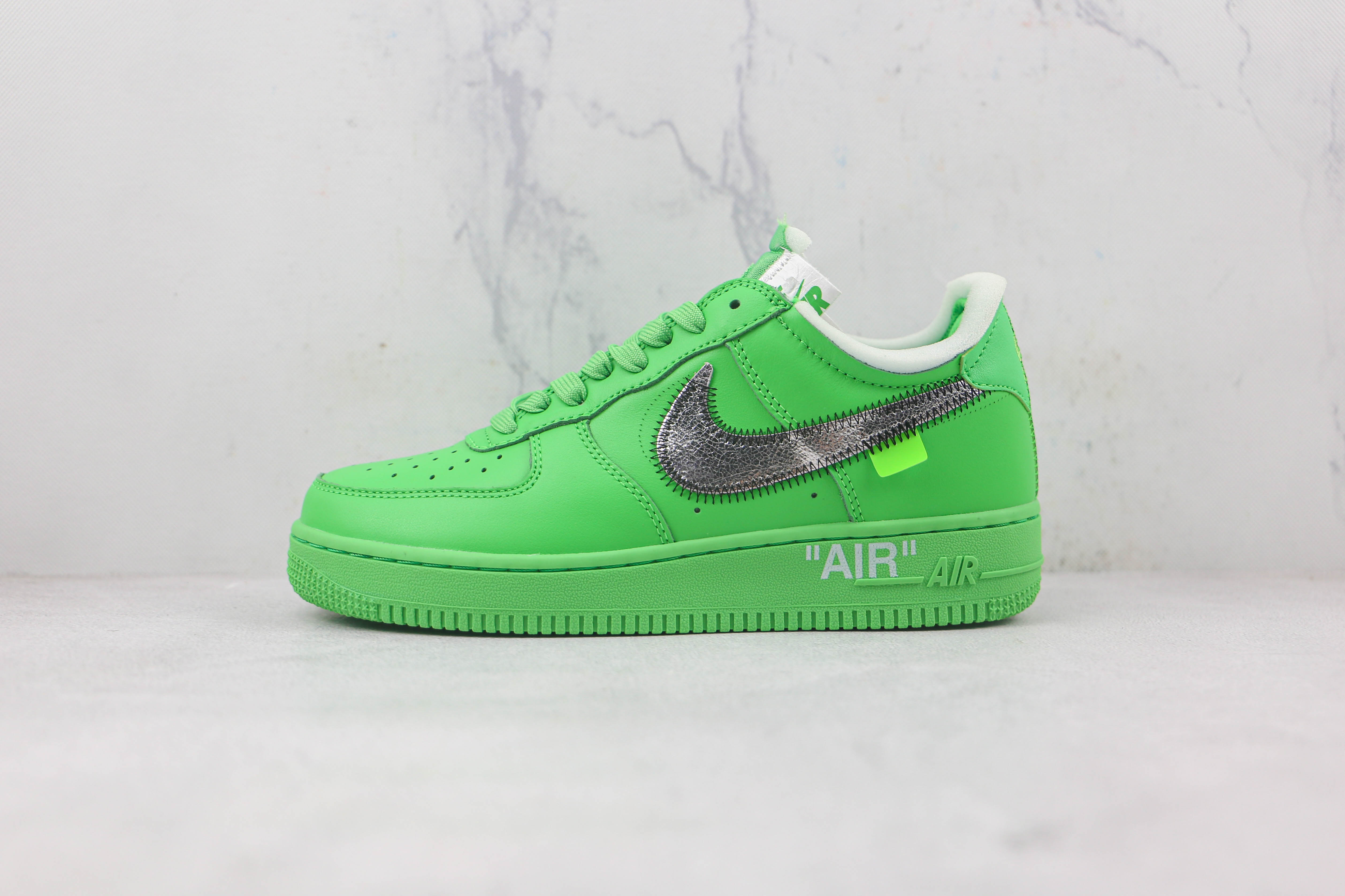 Neon green store off white nike